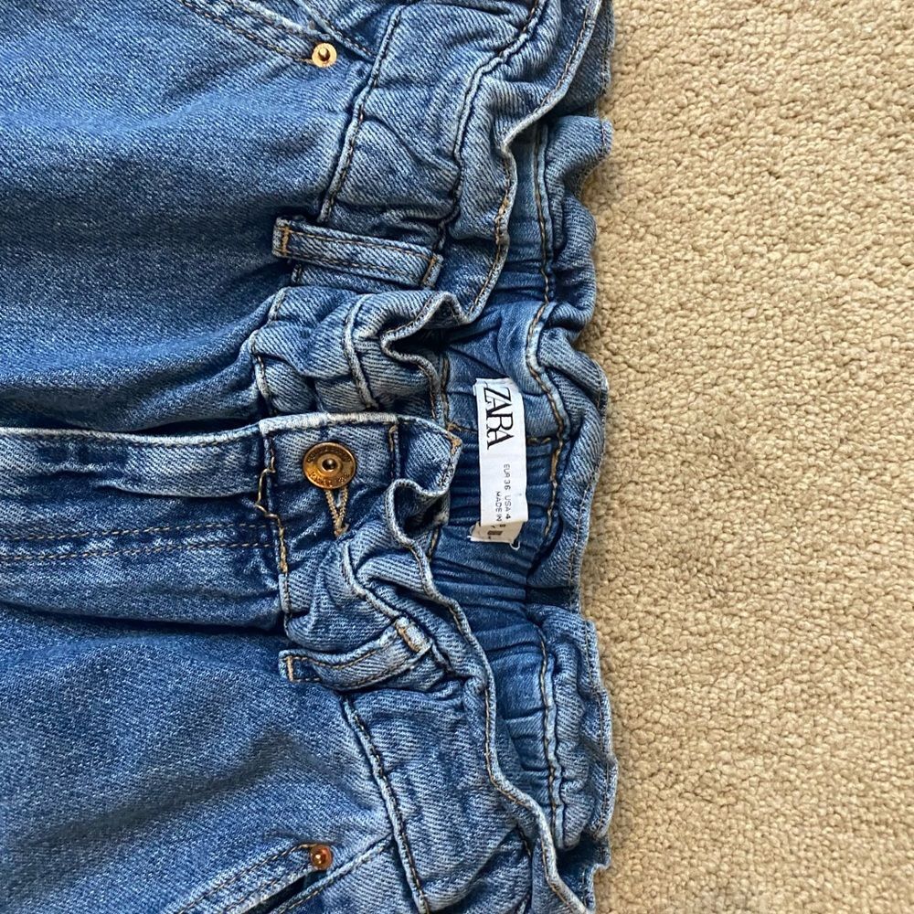 Zara Barrel High-Waist Blue Women’s Jeans Size 4 - Picture 3 of 6